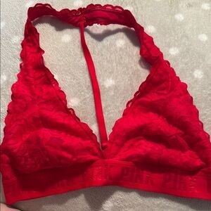PINK Victoria's Secret Red Lace Bralette